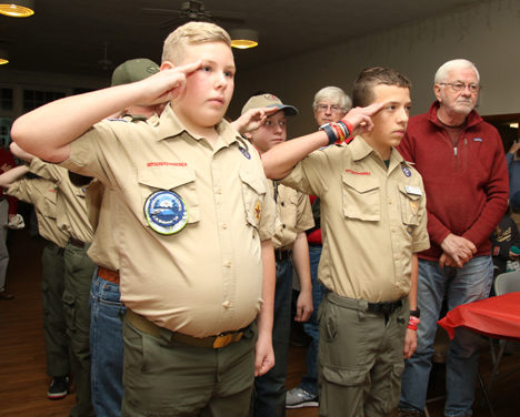 Scouts pay tribute to veterans with a pasta supper