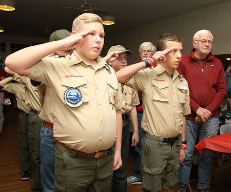 Scouts pay tribute to veterans with a pasta supper