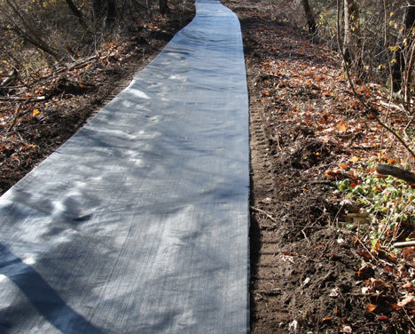 Surface of greenway path is taking shape