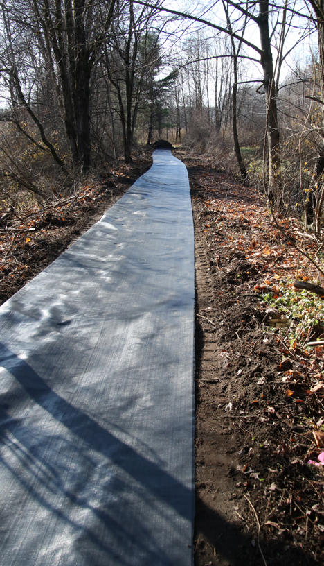 Surface of greenway path is taking shape