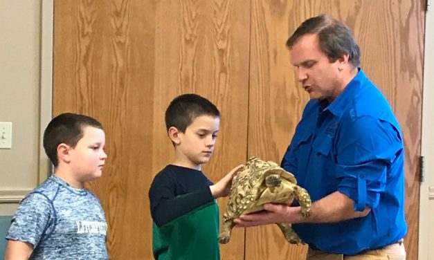 Exotic animals visit Oliver Wolcott Library