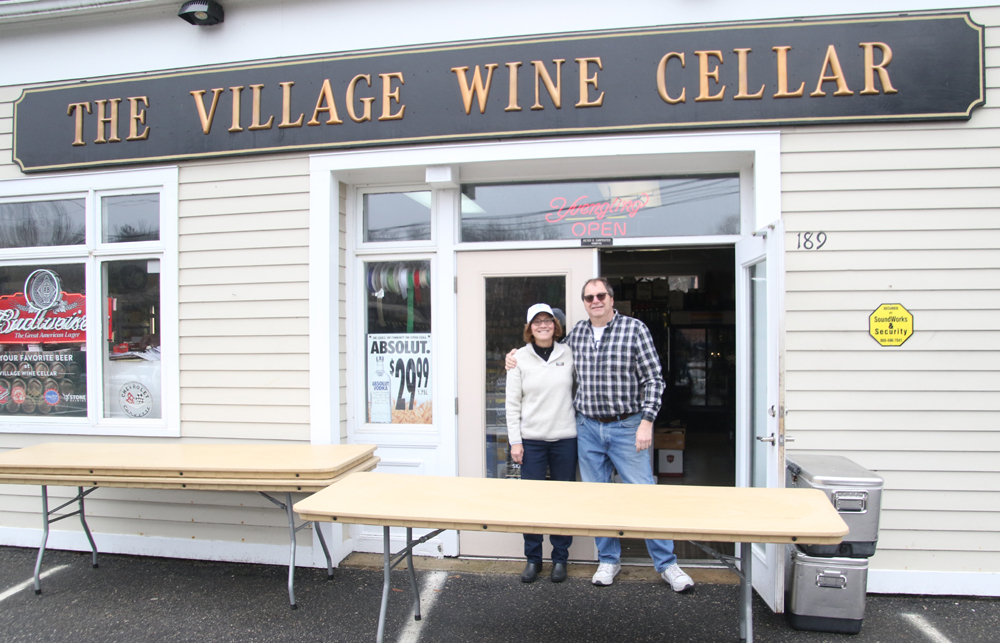 Curbside service at the Village Wine Cellar