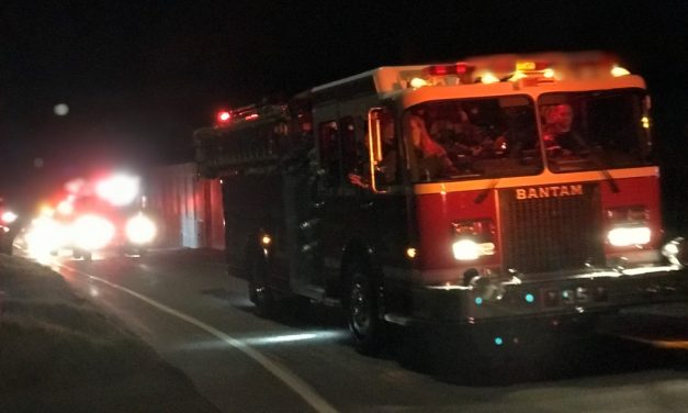 Bantam Fire Company trucks on parade