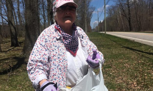 Earth Day cleanup volunteer in Goshen