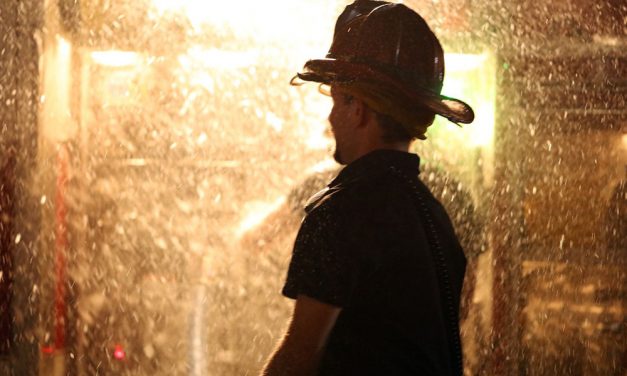 Firefighters hold water supply drill