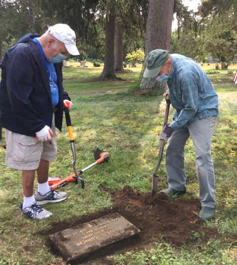 Family plot maintenance in cemetery
