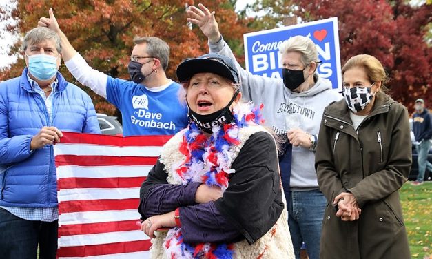 Democrats rally on the Litchfield Green
