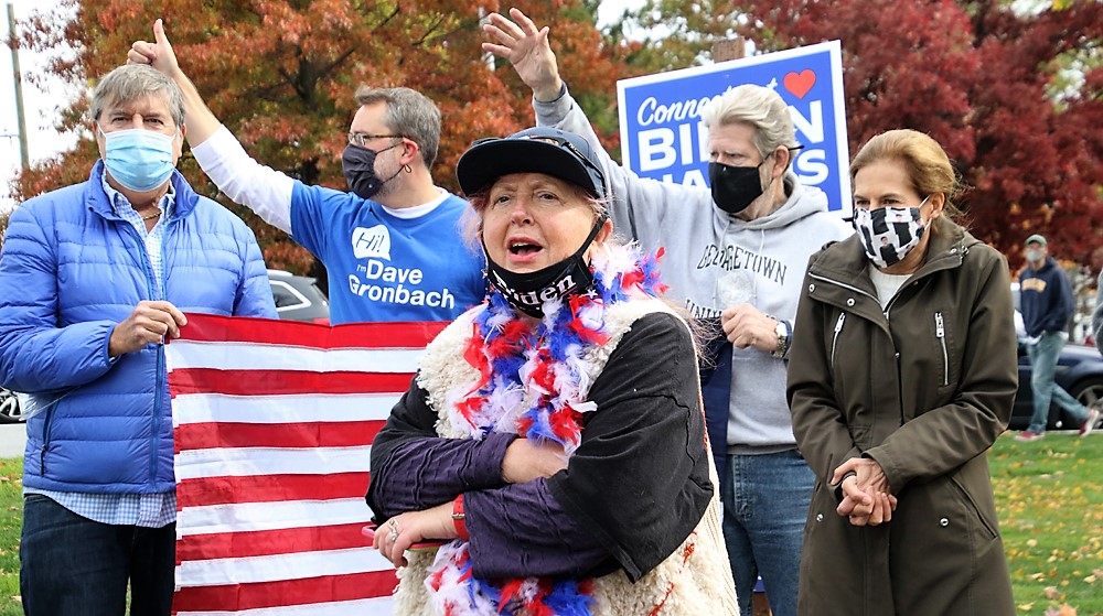 Democrats rally on the Litchfield Green