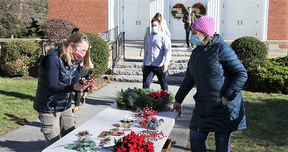 Wreaths and Santa Claus at St. Anthony’s