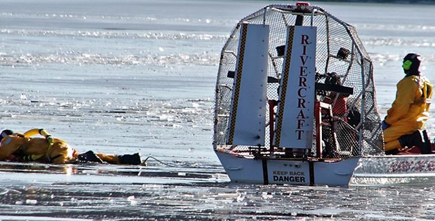 Firefighters test new ice rescue equipment