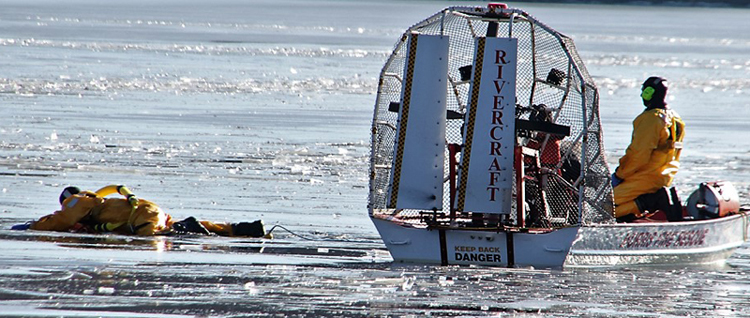 Firefighters test new ice rescue equipment