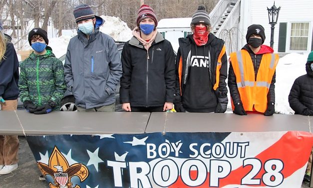 Morris Scouts collecting for food pantry