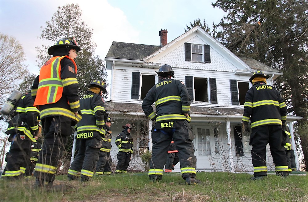 Empty house used for firefighter training