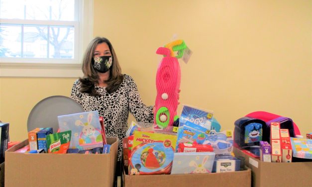 Easter baskets were filled with food in Morris