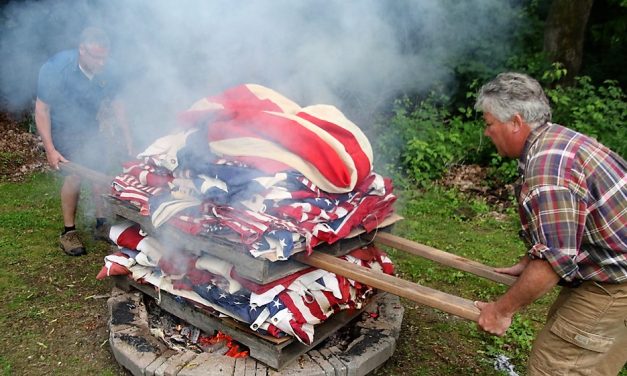Legion posts retire flags in Flag Day ritual