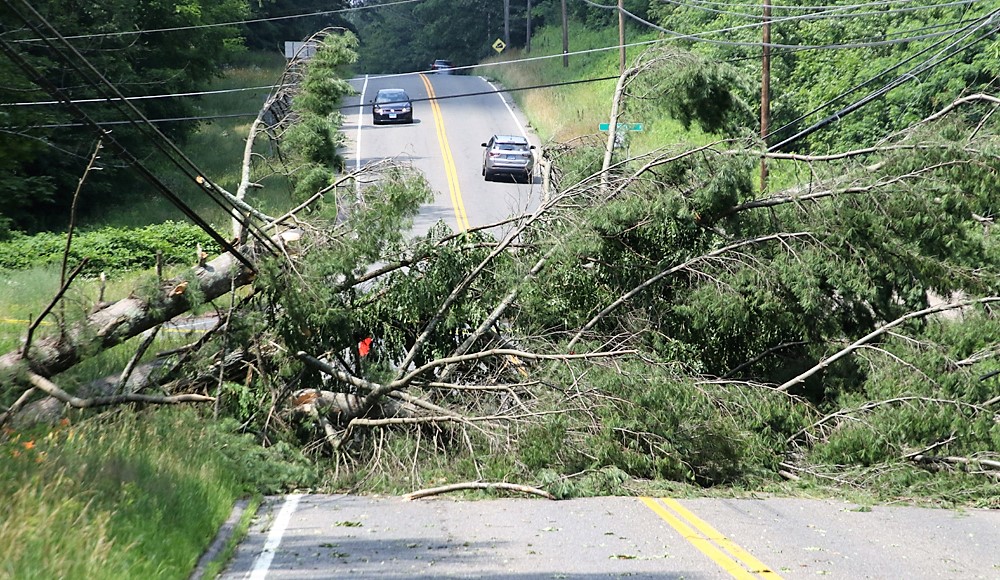 Storm knocks out power, blocks roads