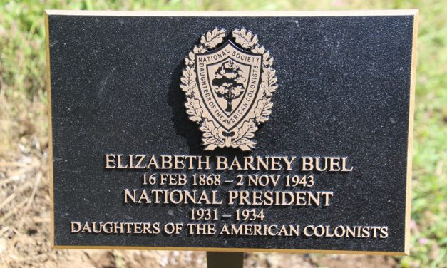 Marker at Buel gravestone is dedicated