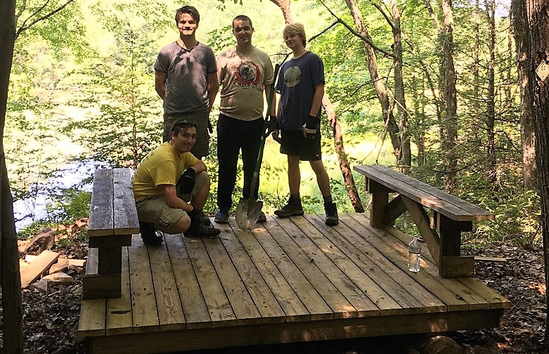 Boy Scout builds viewing platform, benches