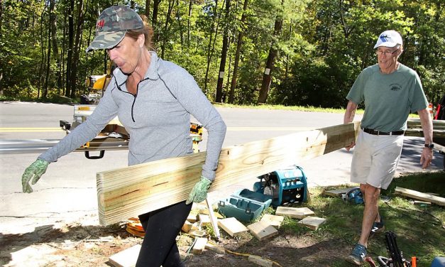 Greenway boardwalk construction underway