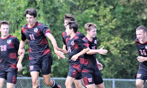 Wamogo boys warm up with a scrimmage