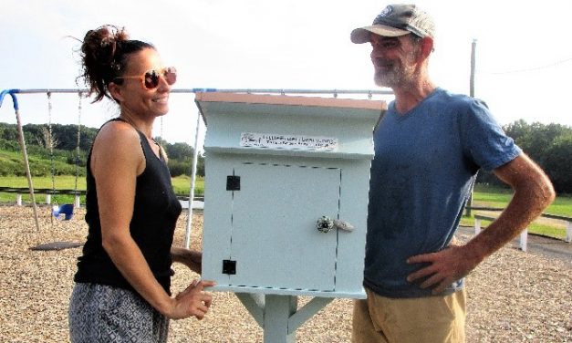 Morris artist gives book box to March Farm