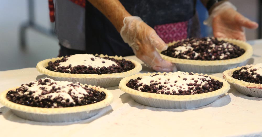 Blueberry pies in season at Goshen church