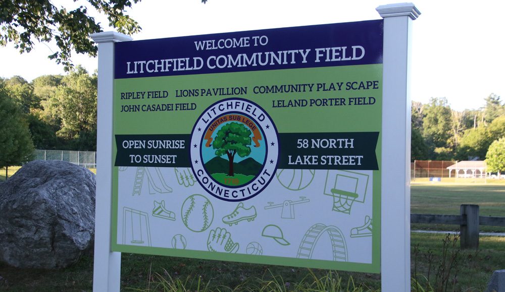 Community Field has a new welcome sign