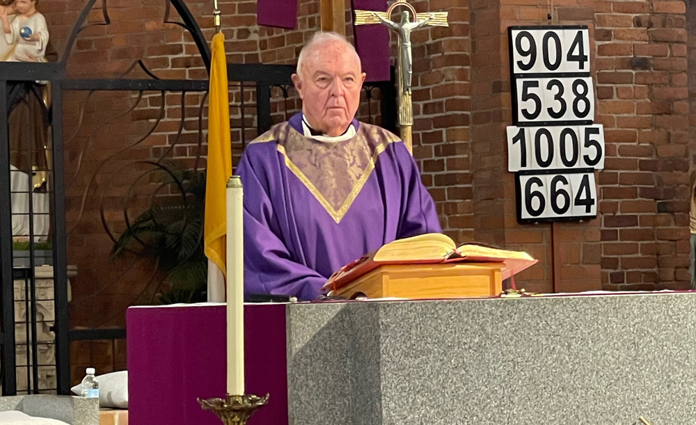 Tucker on duty for Ash Wednesday Mass