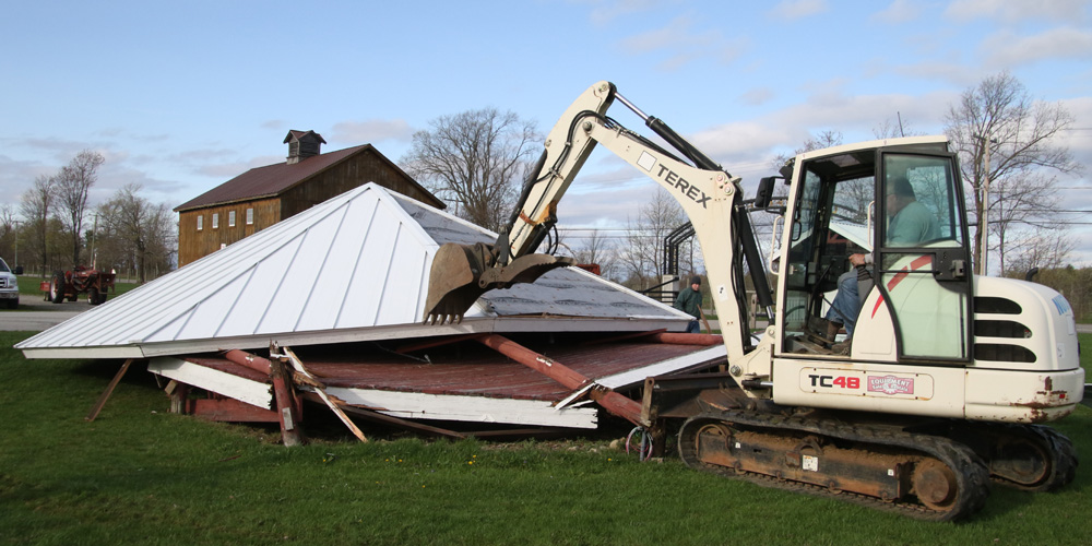 Rickety fairgrounds gazebo demolished