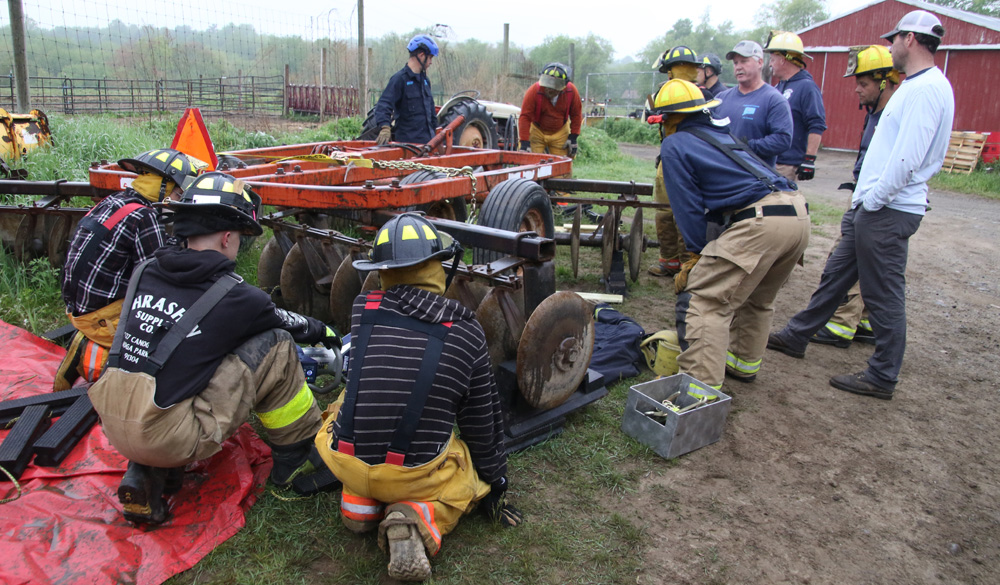 A day on the farm: Firefighters hold drill