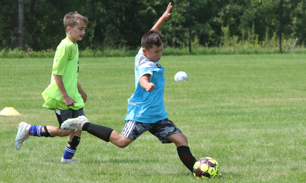 Young players learning the game of soccer