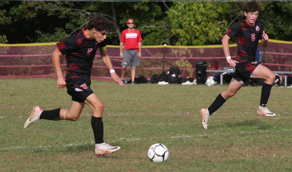 A rough day on the pitch for Wamogo boys