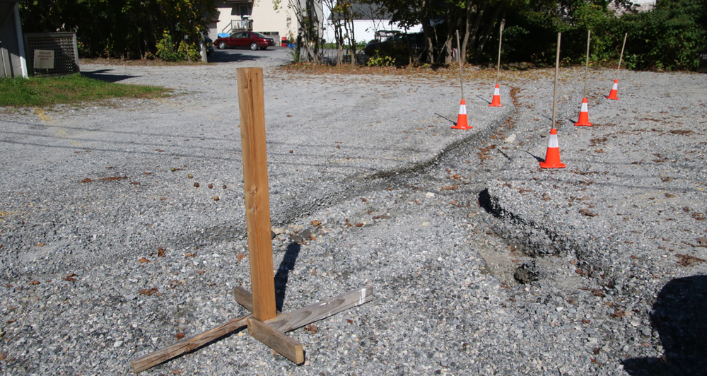 Parking lot at Bantam Cinema is repaired