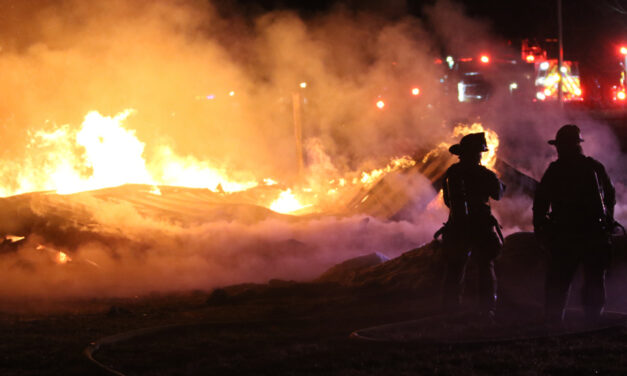 Fire destroys barn on Town Farm Road