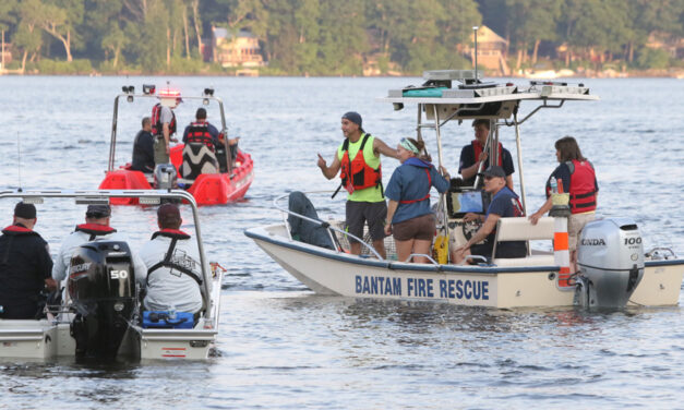 Rescue boats hold drill on Bantam Lake