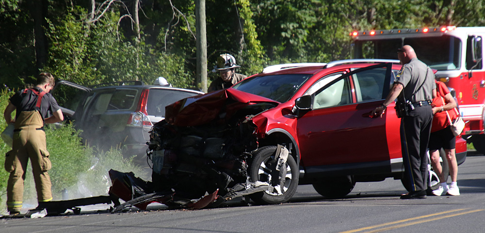 Two vehicles collide on Torrington Road