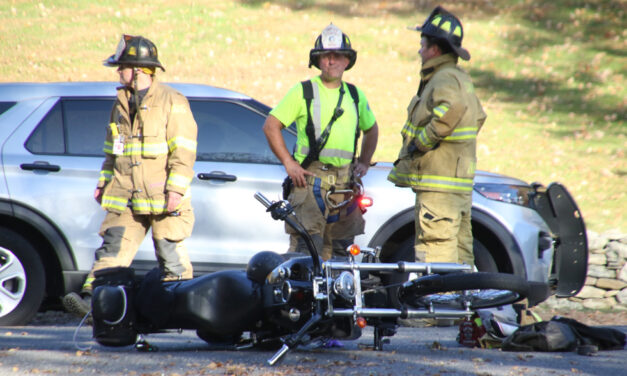 Crash injures motorcycle driver, passenger