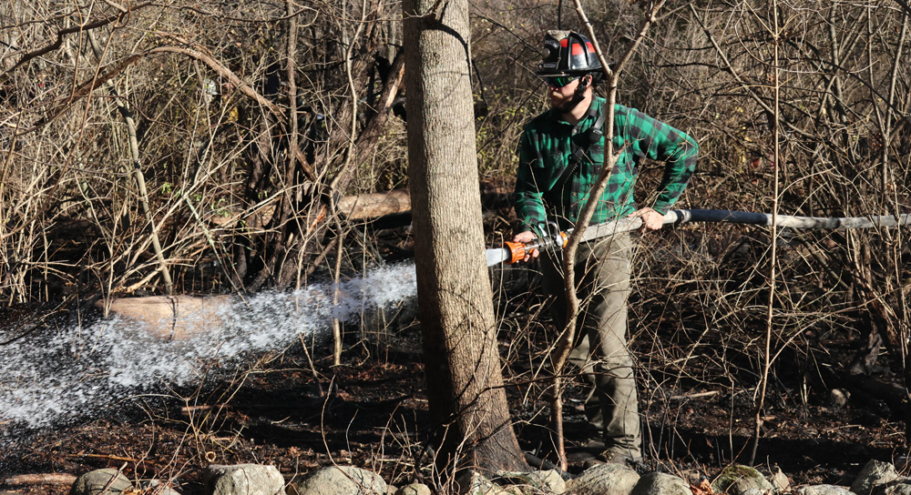 Smoky brush fire burns in Litchfield