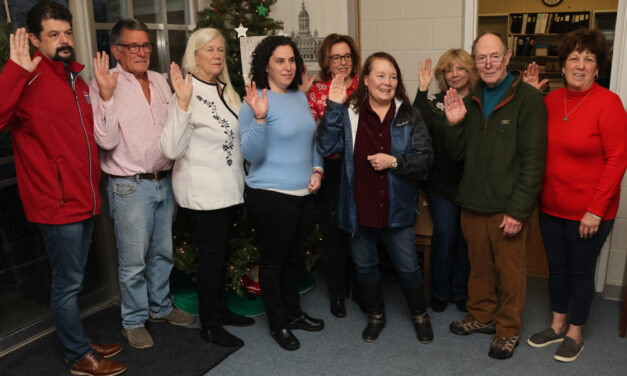 Taking the oath of office in Litchfield