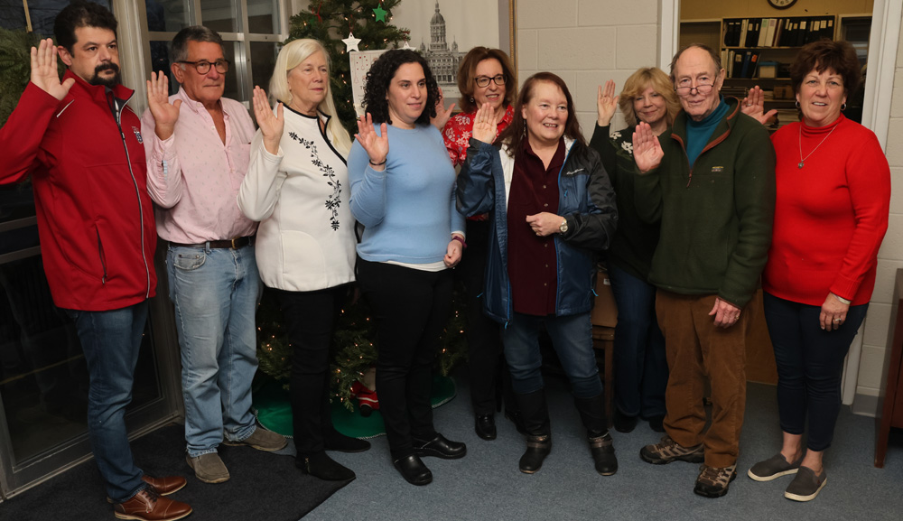 Taking the oath of office in Litchfield