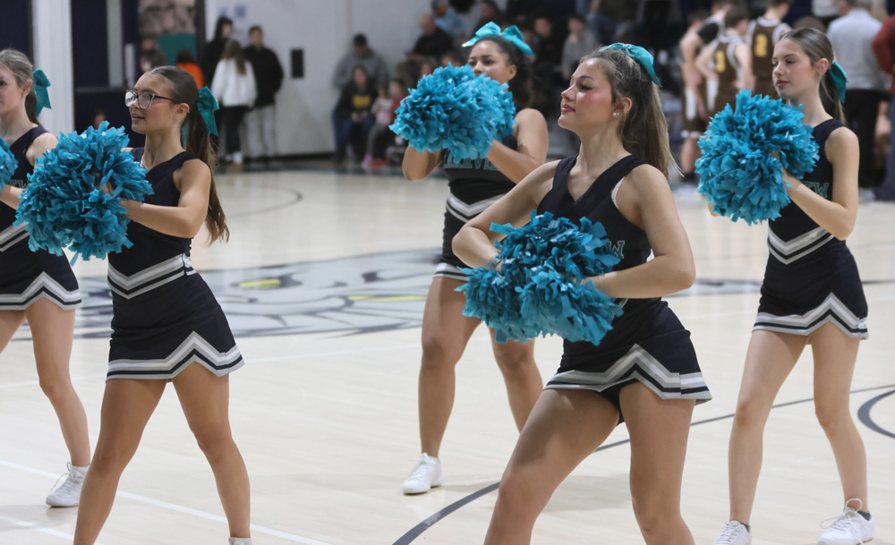 Lakeview cheerleaders providing spirit