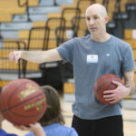 Budding hoop players learning the game