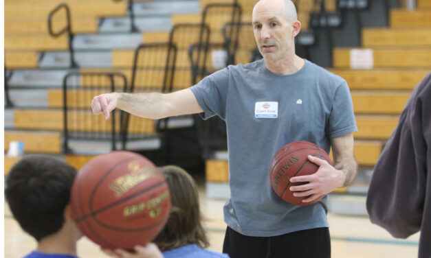 Budding hoop players learning the game