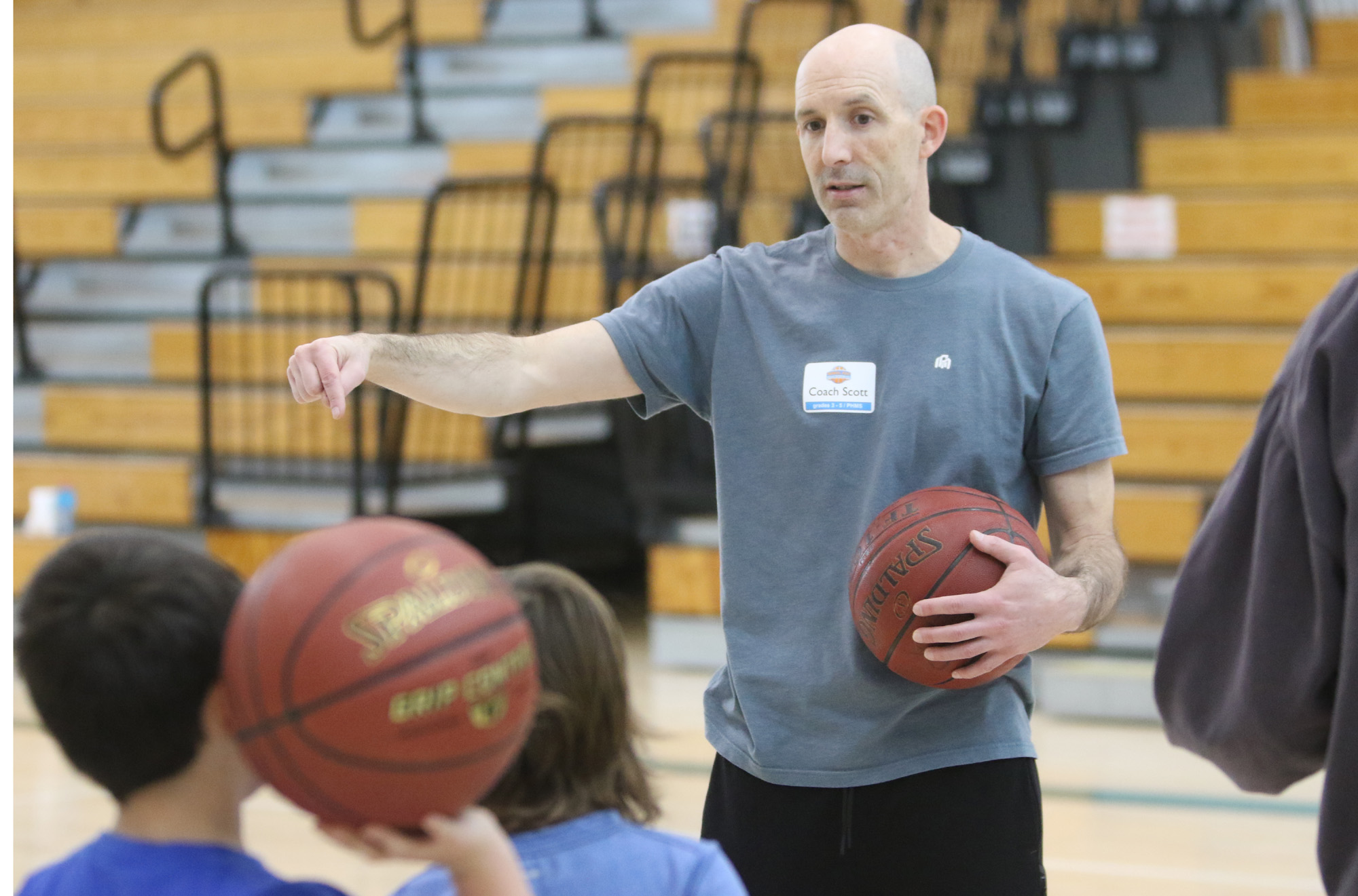 Budding hoop players learning the game