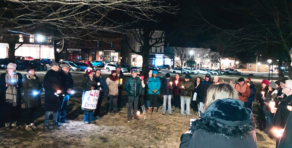 Nighttime Democracy rally held on Green