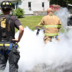 Firefighters snuff out fire in tool bucket
