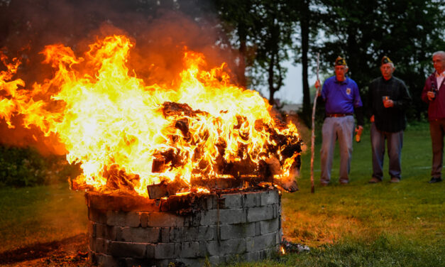 Post 27 marks Flag Day with burning service