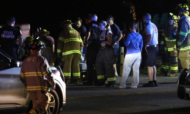 Motorcyclist injured in plunge into lake
