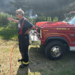 Utility line malfunction sparks fire