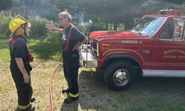 Utility line malfunction sparks fire